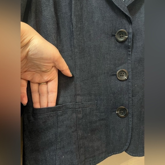 Classic L.l bean ladies denim wash blazer size 10 petite - Picture 8 of 10
